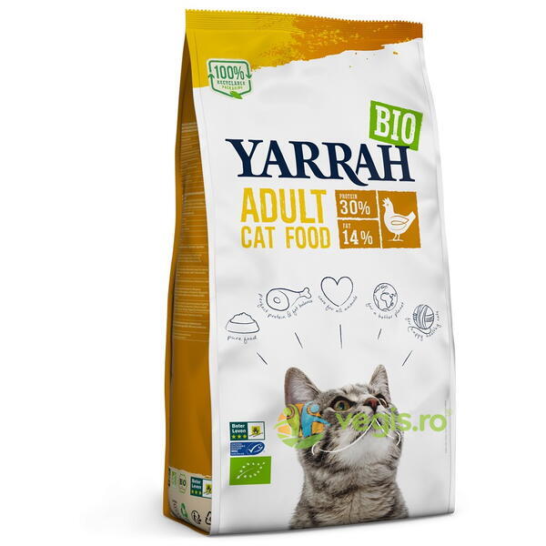 Hrana Uscata cu Pui pentru Pisici Ecologica/Bio 800g, YARRAH, Hrana pentru Animale, 1, Vegis.ro