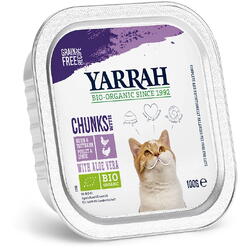 Bucati de Hrana cu Pui si Curcan pentru Pisici Ecologice/Bio 100g YARRAH