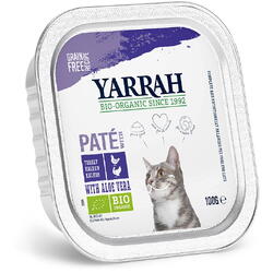 Hrana cu Carne de Pui si Curcan pentru Pisici Ecologica/Bio 100g YARRAH