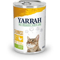 Bucati de Hrana cu Carne de Pui pentru Pisici Ecologice/Bio 405g YARRAH