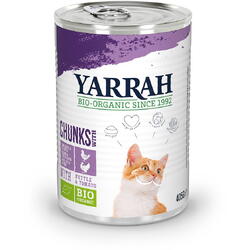 Bucati de Hrana cu Carne de Pui si Curcan pentru Pisici Ecologice/Bio 405g YARRAH