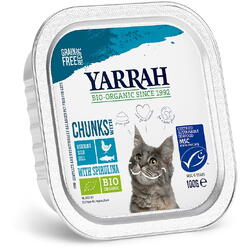 Bucati de Hrana cu Carne de Pui si Peste pentru Pisici Ecologice/Bio 100g YARRAH