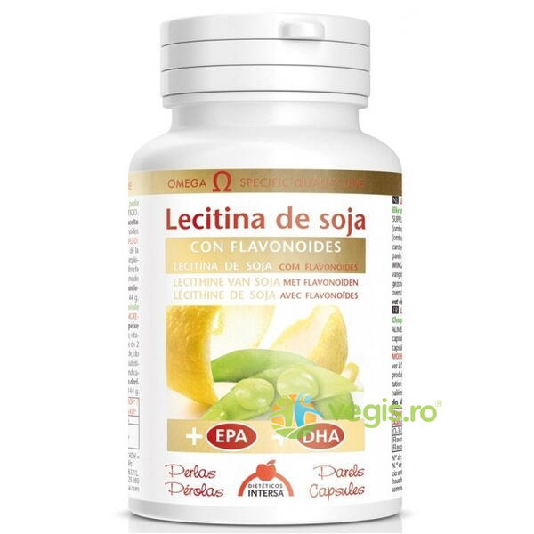 Lecitina de Soia cu Flavonoide + EPA + DHA 90cps, DIETETICOS-INTERSA, Capsule, Comprimate, 1, Vegis.ro