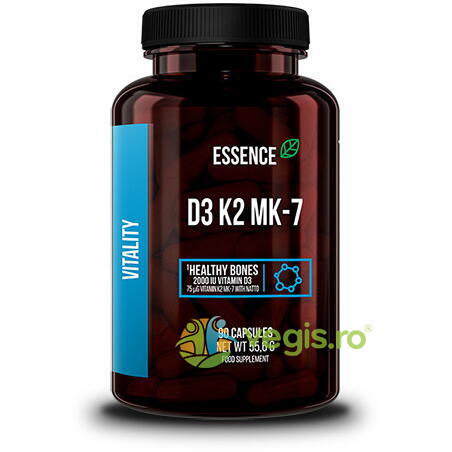 Vitamina D3 + K2 MK-7 90cps, ESSENCE, Vitamine, Minerale & Multivitamine, 1, Vegis.ro