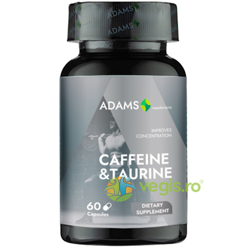 Caffeine + Taurine 680mg 60cps, ADAMS VISION, Capsule, Comprimate, 1, Vegis.ro