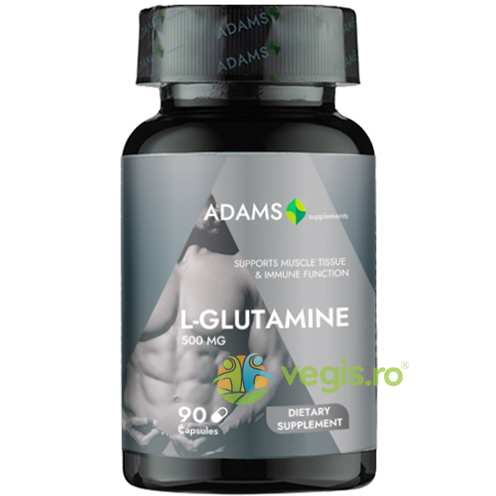 L-Glutamine 500mg 90cps, ADAMS VISION, Capsule, Comprimate, 1, Vegis.ro