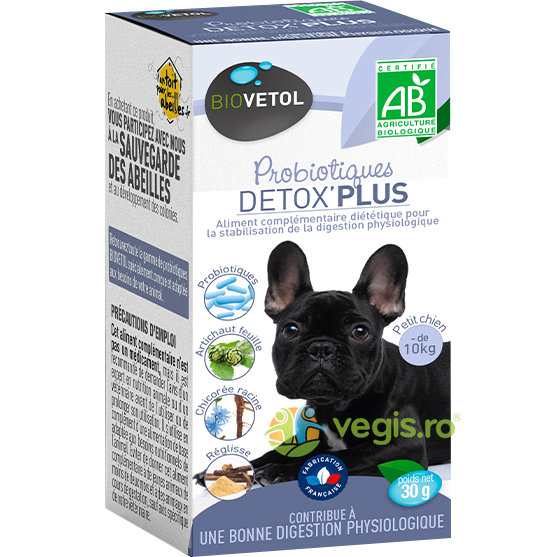 Probiotic Detox Plus pentru Catei Talie Mica (-10kg) 30g, BIOVETOL, Suplimente pentru Animale, 1, Vegis.ro