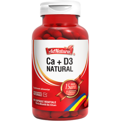 Calciu + Vitamina D3 Natural 60cps ADNATURA