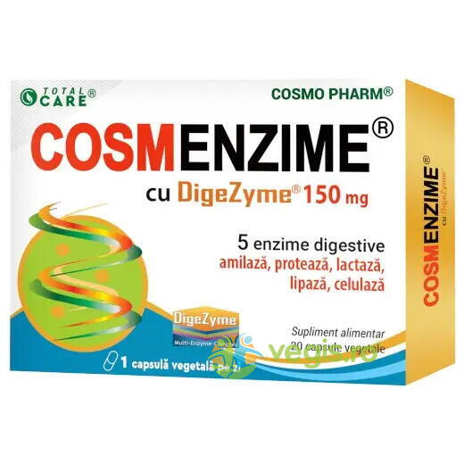 Cosm Enzime Digezyme 150mg 20cps, COSMOPHARM, Capsule, Comprimate, 1, Vegis.ro