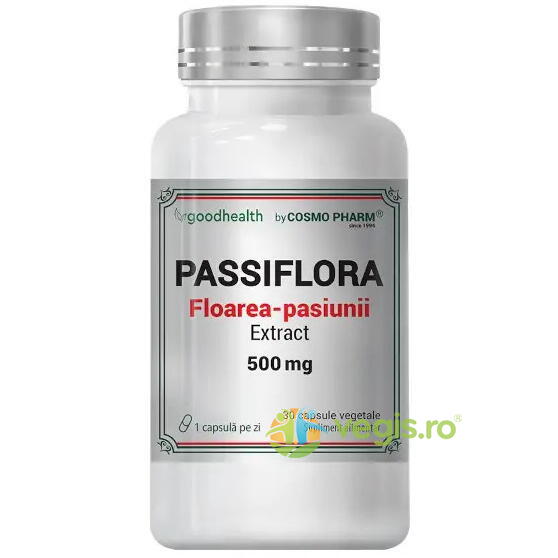 Passiflora (Floarea Pasiunii) Extract 500mg 30cps, COSMOPHARM, Remedii Capsule, Comprimate, 1, Vegis.ro