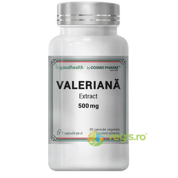 Valeriana Extract 500mg 30cps, COSMOPHARM, Remedii Capsule, Comprimate, 1, Vegis.ro