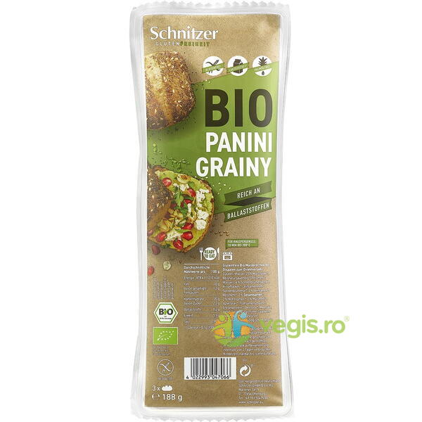 Chifle Panini cu Seminte fara Gluten Ecologice/Bio 188g, SCHNITZER, Alimente BIO/ECO, 1, Vegis.ro