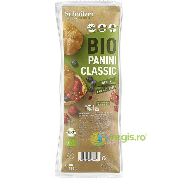 Chifle Panini Clasice fara Gluten Ecologice/Bio 188g, SCHNITZER, Alimente BIO/ECO, 1, Vegis.ro