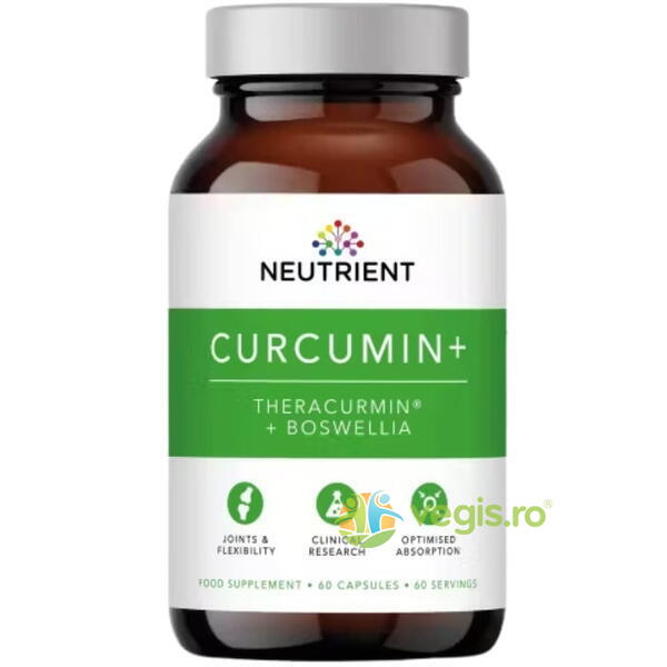Curcumin Theracurmin + Boswellia Phytosome 60cps, NEUTRIENT, Remedii Capsule, Comprimate, 4, Vegis.ro
