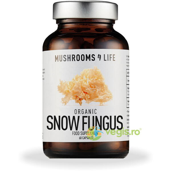 Snow Fungus Mushroom (Tremella) 800mg Full Spectrum 60cps, MUSHROOMS4LIFE, Remedii Capsule, Comprimate, 3, Vegis.ro