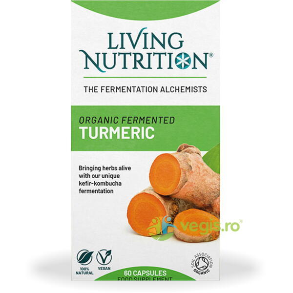 Fermented Turmeric 600mg Full Spectrum 60cps, LIVING NUTRITION, Remedii Capsule, Comprimate, 1, Vegis.ro