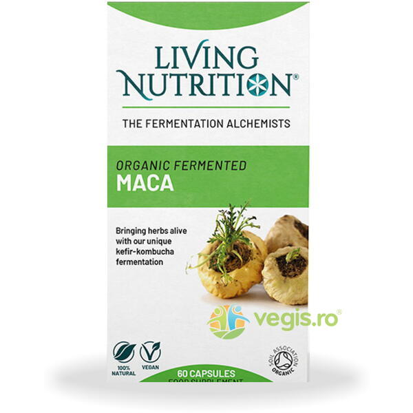 Fermented Maca 600 mg Full Spectrum 60cps, LIVING NUTRITION, Remedii Capsule, Comprimate, 1, Vegis.ro