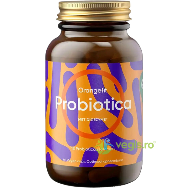 Probiotice cu Digezyme® 60cps, Orangefit, Probiotice si Prebiotice, 1, Vegis.ro