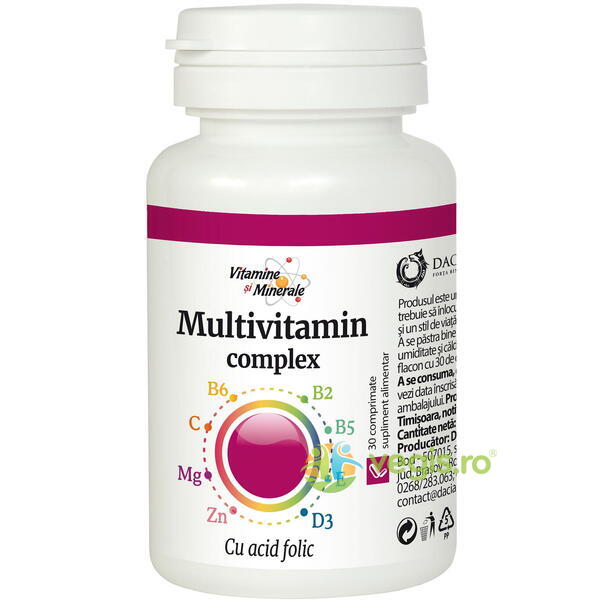 Multivitamin Complex cu Acid Folic 30cpr, CADOU, Vitamine, Minerale & Multivitamine, 1, Vegis.ro