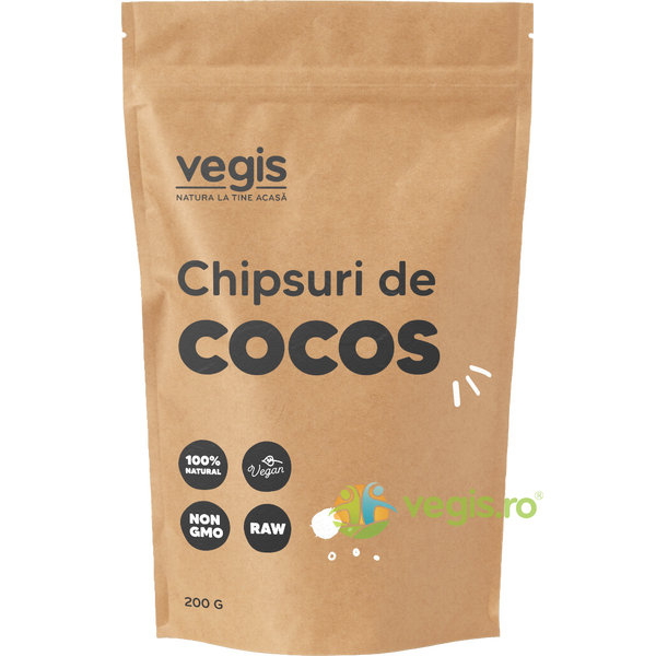 Chipsuri de Cocos 200g, VEGIS, Produse din Nuca de Cocos, 1, Vegis.ro