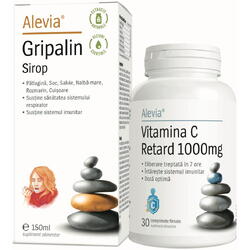Pachet Sirop Gripalin 150ml + Vitamina C Retard 1000mg 30cps ALEVIA