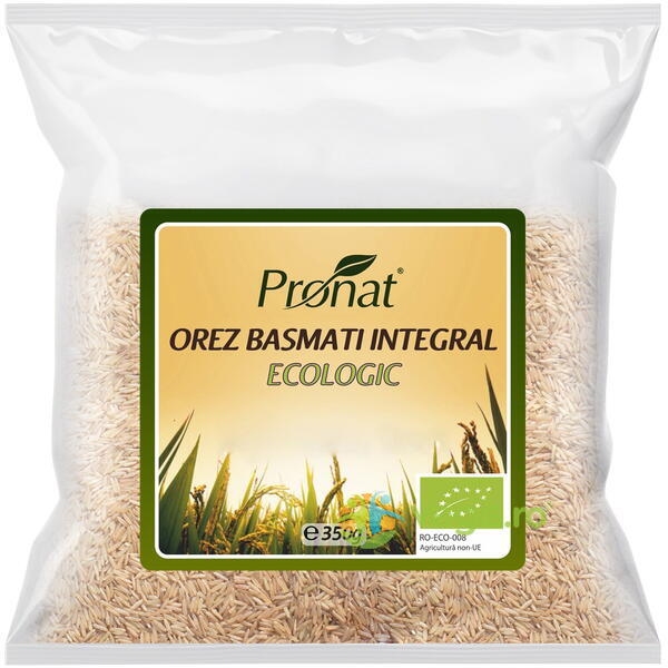 Orez Integral Basmati Ecologic/Bio 350g, Pronat Foil Pack, Cereale boabe, 1, Vegis.ro
