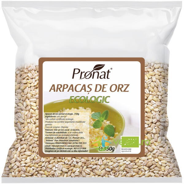 Arpacas de Orz Ecologic/Bio 350g, Pronat Foil Pack, Cereale boabe, 1, Vegis.ro