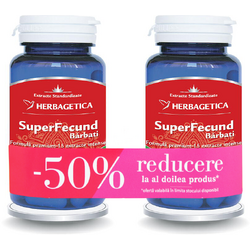 Pachet Super Fecund Barbati 30cps+30cps (50% reducere la al doilea produs) HERBAGETICA