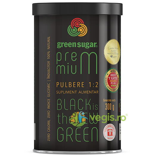Green Sugar Premium 1:2 Pulbere 300g, REMEDIA, Indulcitori naturali, 1, Vegis.ro