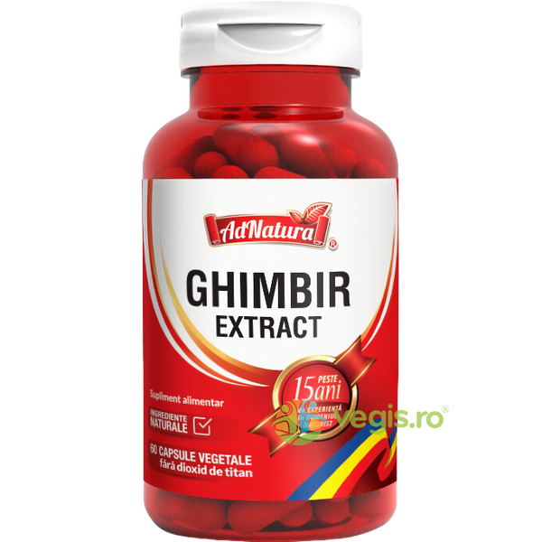 Extract Ghimbir 60cps, ADNATURA, Remedii Capsule, Comprimate, 1, Vegis.ro