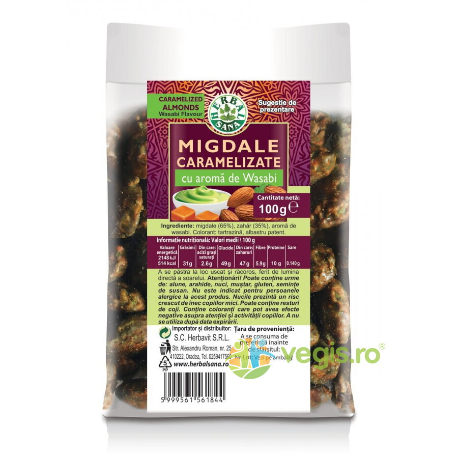herbavit migdale caramelizate cu aroma de wasabi 100g 262833 - 2024 minta.ro