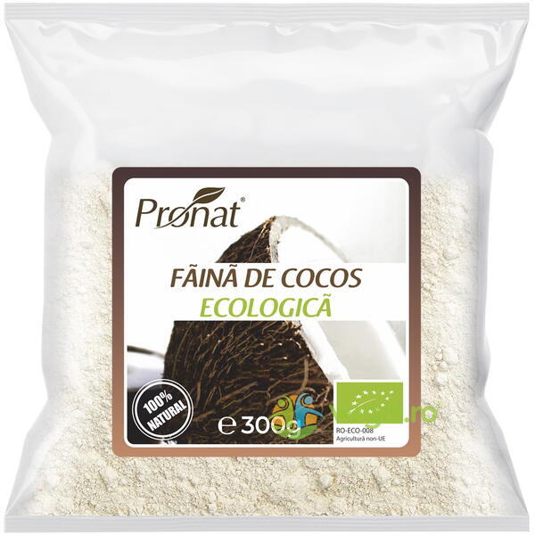 Faina din Nuca de Cocos Ecologic/Bio 300g, PRONAT, Faina, Tarate, Grau, 1, Vegis.ro