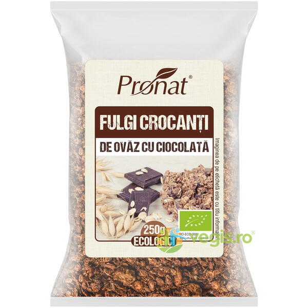 Fulgi Crocanti de Ovaz cu Ciocolata Ecologici/Bio 250g, Pronat Foil Pack, Fulgi, Musli, 1, Vegis.ro