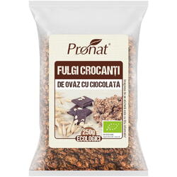 Fulgi Crocanti de Ovaz cu Ciocolata Ecologici/Bio 250g PRONAT