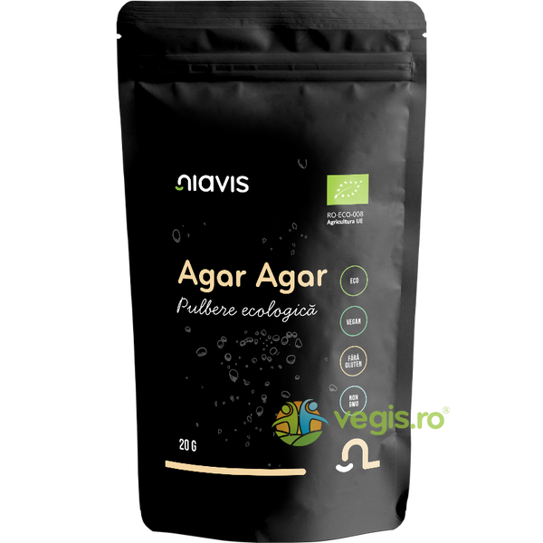 Agar - Agar Pulbere Ecologica/Bio 20g, NIAVIS, Alimente BIO/ECO, 1, Vegis.ro