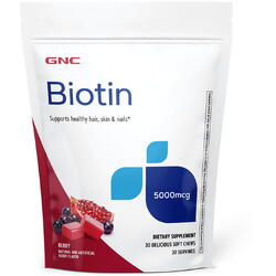 Biotina 500mcg (Caramele cu Aroma Naturala de Fructe) 30buc GNC
