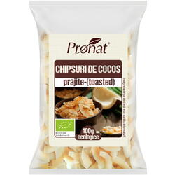 Chips-uri din Nuca de Cocos Prajite Ecologice/Bio 100g PRONAT