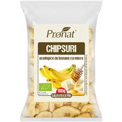 Chipsuri de Banane cu Miere Ecologice/Bio 100g PRONAT