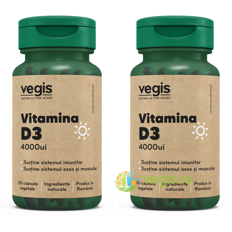 Pachet Vitamina D3 4000 UI 30cps+30cps