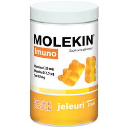 Molekin Imuno cu Aroma de Portocale pentru Copii +3 Ani 60 jeleuri ZDROVIT