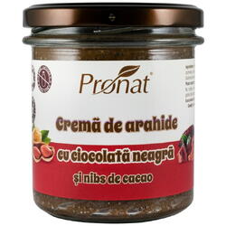 Crema de Arahide cu Ciocolata Neagra si Nibs de Cacao 300g PRONAT