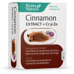 Extract de Scortisoara (Cinnamon) cu Zinc si Crom 90cps ROTTA NATURA