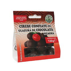 Cirese Confiate cu Glazura de Ciocolata Neagra 120g HERBAVIT