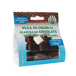 Nuca de Cocos cu Glazura de Ciocolata Neagra 150g HERBAVIT