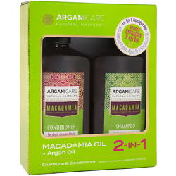 Set Sampon si Balsam pentru Par Uscat sau Deteriorat cu Ulei de Macadamia si Ulei de Argan 400ml+400ml ARGANICARE