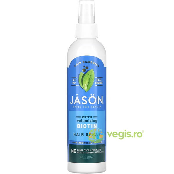 Fixativ Natural cu Biotina pentru Par - Spray de Coafat Extra Volum 237ml, JASON, Cosmetice Par, 1, Vegis.ro