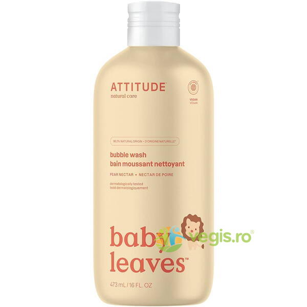 Lotiune de Corp cu Nectar de Pere Baby Leaves 473ml, ATTITUDE, Cosmetice Copii, 1, Vegis.ro