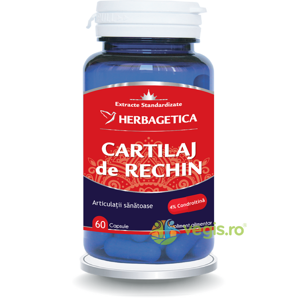 Cartilaj de Rechin 60cps, HERBAGETICA, Remedii Capsule, Comprimate, 1, Vegis.ro
