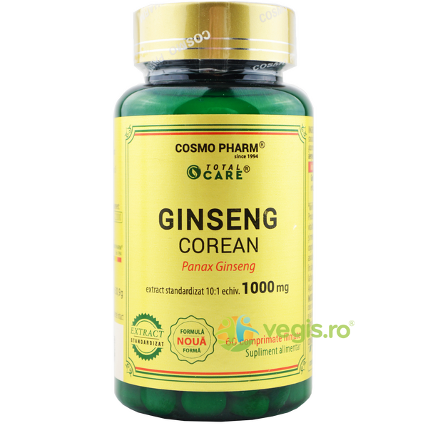 Ginseng Corean 1000mg Total Care 60tb, COSMOPHARM, Remedii Capsule, Comprimate, 1, Vegis.ro