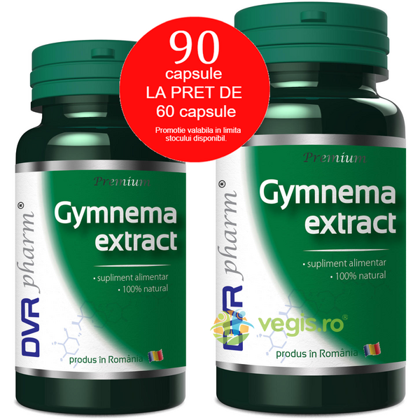 Gymnema Extract  90cps la pret de 60cps, DVR PHARM, Capsule, Comprimate, 1, Vegis.ro